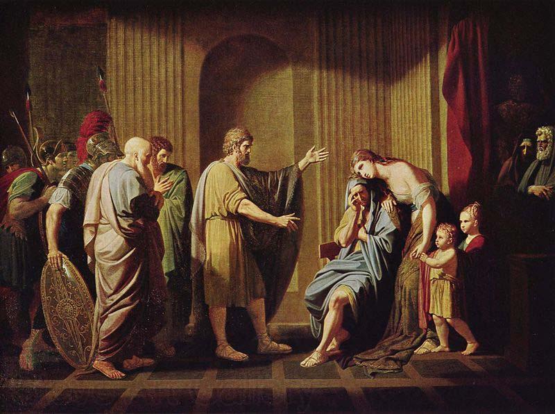 Benjamin West Kleombrotos sent into Exile by Leonidas II Spain oil painting art